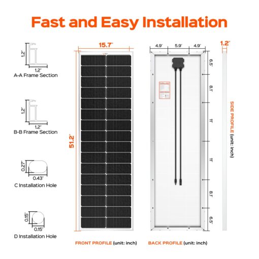 RICH SOLAR MEGA 100 Slim 2 Pack of 100 Watt Monocrystalline Solar Panel for RV, Trailer, Motorhome - Image 8
