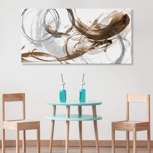 Sxurmtiie Canvas Wall Art Abstract Art Paintings brown Fantasy Colorful Graffiti on White Background 30inchx60inch Modern Artwork wall Decor for Living Room Bedroom Kitchen - Image 6