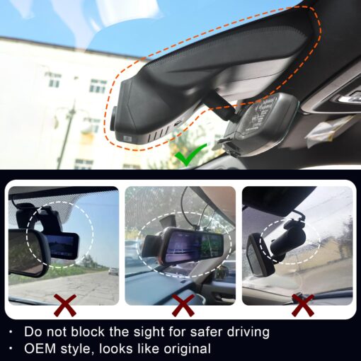 Mangoal Front 4K & Rear 1080P Dash Cam Custom fit for GMC Sierra 1500 2022-2025 HD 2024 2025 Pro SLE Elevation SLT AT4X Denali Ultimate (Model C), Integrated OEM Look, UHD 2160P Video, 128GB Card - Image 4