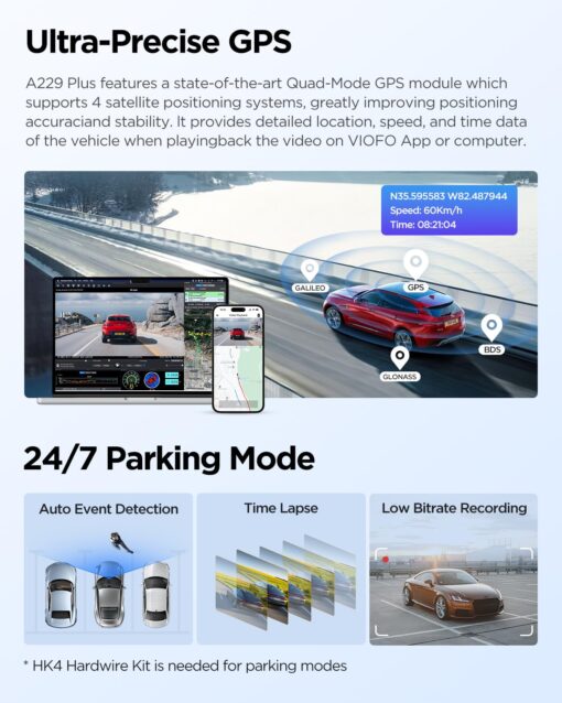 【Bundle: VIOFO A229 Plus 2CH + CPL】 VIOFO A229 Plus Dash Cam with Dual STARVIS 2 Sensors, 2 Channel HDR, 1440P+1440P Front and Rear - Image 4