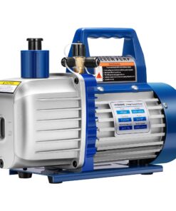 VIVOHOME 3/4 HP 7.2 CFM 110V Dual Stage HVAC Vacuum Pump for R134a R12 R22 R502 R410a Systems, Auto AC Vacuum Pump for Air Conditioner Servicing Resin Degassing with 2 Oil Bottles