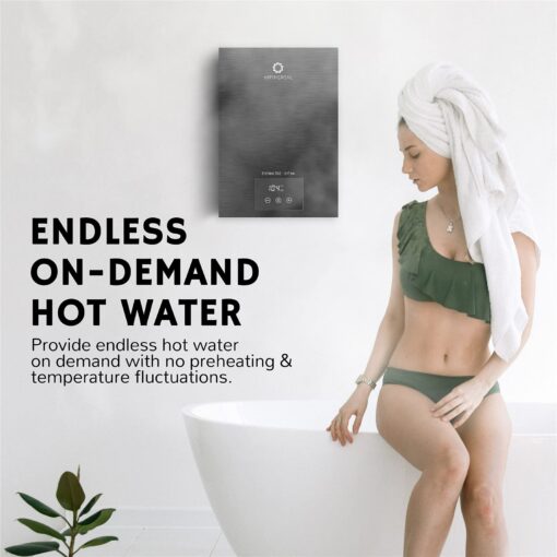 Airthereal Electric Tankless Water Heater 14kW, 240Volts - Endless On-Demand Hot Water - Self Modulates to Save Energy Use - Small Enough to Install Anywhere - for 1 Shower, Evening Tide series - Image 7