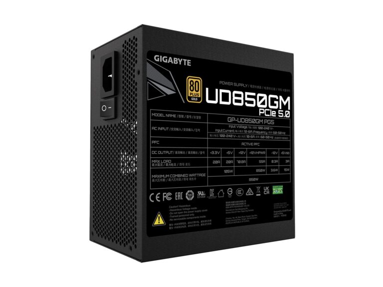 GIGABYTE GP-UD850GM PG5 - PCIe 5.0 Ready - ATX 3.0 - 850W 80 Plus Gold Certified, Fully Modular Power Supply - Image 7