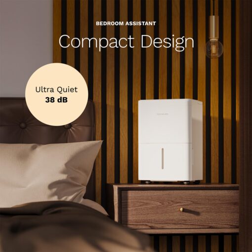 hOmeLabs 1,000 Sq. Ft Portable Wi-Fi Dehumidifier – 8 Pint, Ultra Quiet & Compact for Home, Bedroom, Bathroom & Office – Smart Humidity Control with Drain Hose Included - Image 6