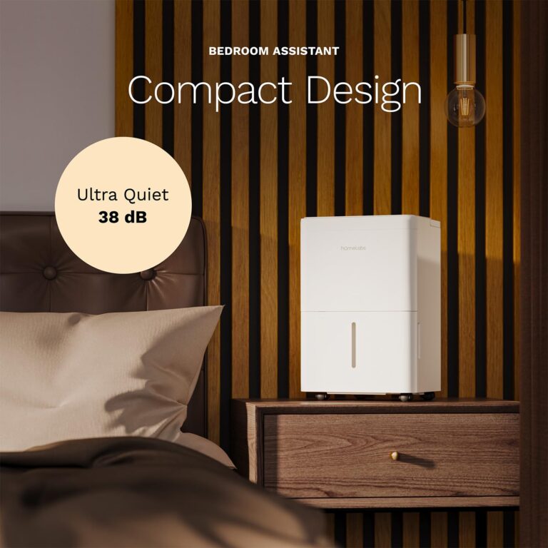 hOmeLabs 1,000 Sq. Ft Portable Wi-Fi Dehumidifier – 8 Pint, Ultra Quiet & Compact for Home, Bedroom, Bathroom & Office – Smart Humidity Control with Drain Hose Included - Image 6