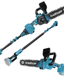 2-in-1 Cordless Pole Saw, 8 Inch Brushless Pole Chainsaws for Makita 18V Battery, 8 lb Lightweight, Auto Oiling, 14.8 FT MAX Extension Pole Saws for Tree Trimming