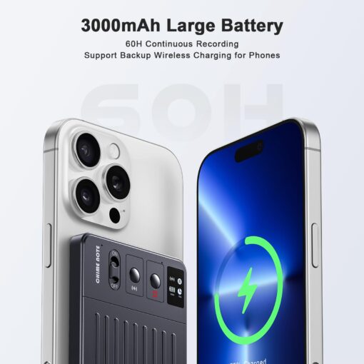 AI Voice Recorder, Digital Voice Recorder App Control, Transcribe & Summarize & Translation Empowered by ChatGPT, Wireless Charging, 107 Languages, 64GB Memory (White) - Image 6