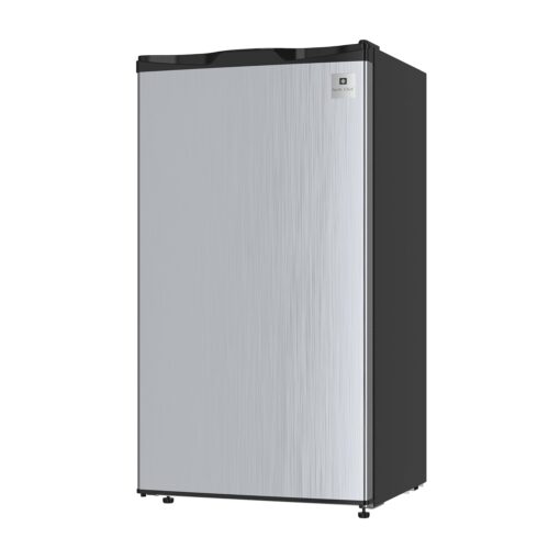 ARCTIC CHEF ACFR322 RCA Mini Refrigerator, Compact Freezer Compartment, Adjustable Thermostat Control, Reversible Door, Ideal Fridge for Dorm, Office, Apartment, Platinum Stainless, 3.2 Cubic Feet - Image 4