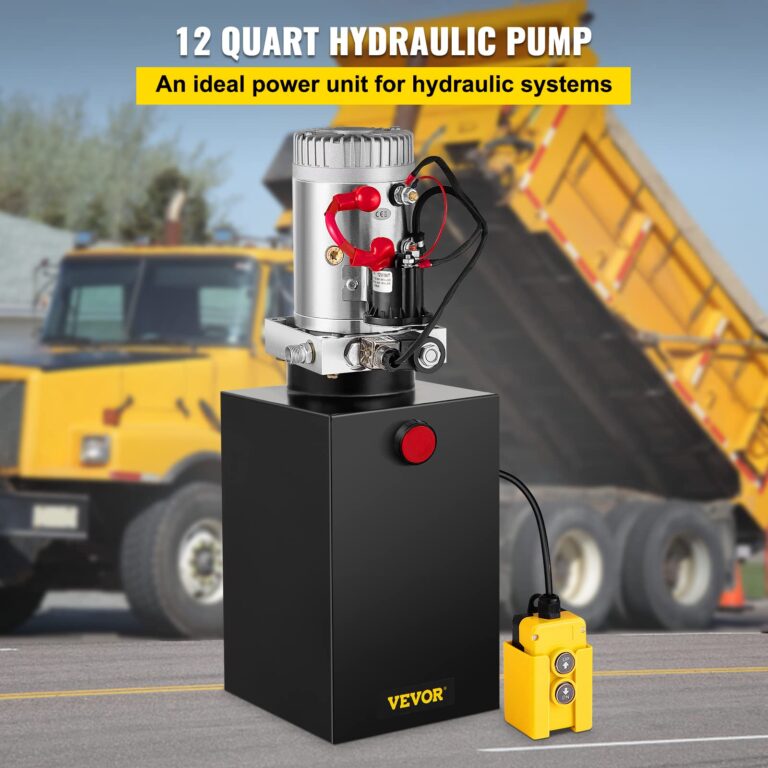 VEVOR Hydraulic Power Unit 12 Quart Hydraulic Pump 12V Dump Trailer Pump Single Acting Hydraulic Power Pack 3200 PSI Electric Hydraulic Pump with Steel Reservoir for Car Lift - Image 9