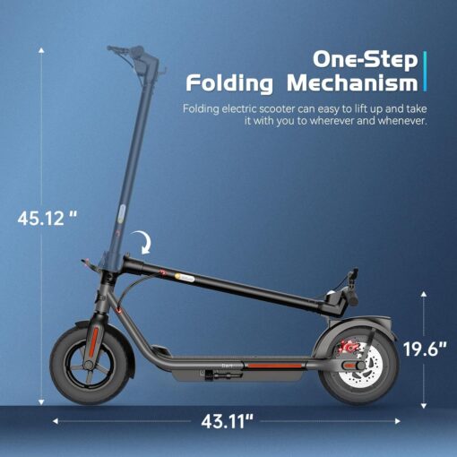 Electric Scooter Adults, 10" Solid Tires, Max 25 Mile Range, 25 MPH＆500W Motor Max Power, Digital Display and Cruise Control Foldable E-Scooter for Adults - Image 5