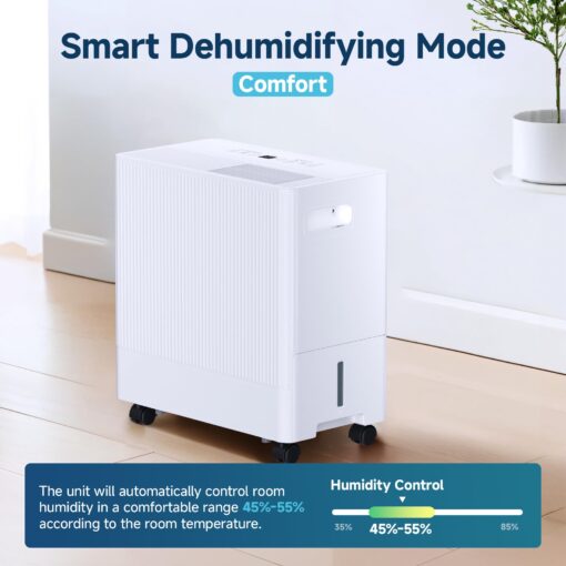 22 Pints Dehumidifier for Basement with Drain Hose,2000 Sq.Ft Dehumidifiers for Home,With 24-Hour Timer Function,Automatic Defrost,Multiple Dehumidification Modes,Suitable for Large Rooms - Image 5