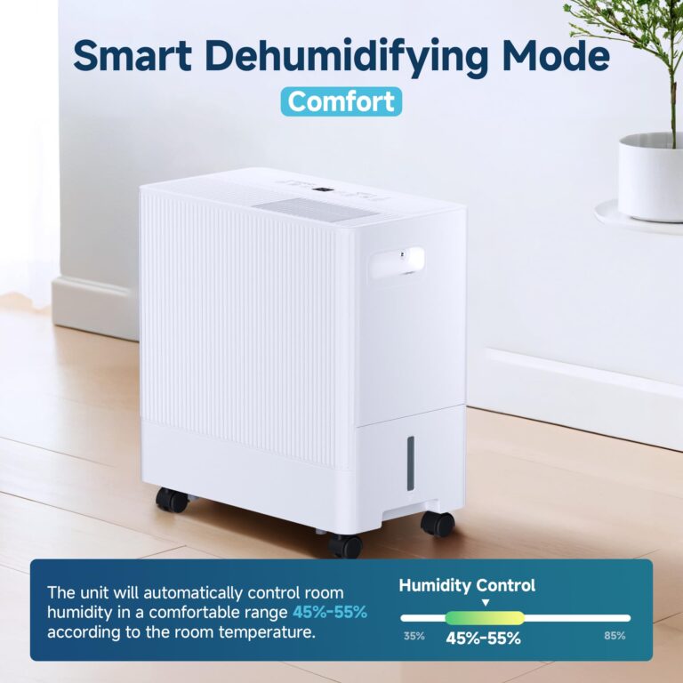22 Pints Dehumidifier for Basement with Drain Hose,2000 Sq.Ft Dehumidifiers for Home,With 24-Hour Timer Function,Automatic Defrost,Multiple Dehumidification Modes,Suitable for Large Rooms - Image 5