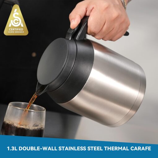 Bonavita 8 Cup Drip Coffee Maker Machine, One-Touch Pour Over, Auto Pause Brewing with Stainless Steel Double Wall Thermal Carafe, SCA Certified, Dishwasher Safe, BV1901TS - Image 3