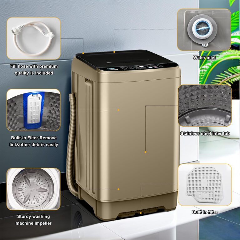 Full Automatic Washing Machine, AYCLIF 17.7 lbs Apartment Washing Machine with Drain Pump,10 Wash Programs 8 Water Levels,for Dorm Apartment RV Full-Automatic Washing Machines, 21"D x 21"W x 35"H - Image 4