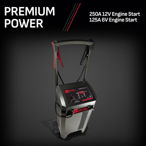 Schumacher Electric Farm and Ranch Wheeled Battery Charger and Engine Starter, FR01336, 4-in-1, Fully Automatic, 250 Cranking Amps, 50 Amp Boost Mode, 6V, 12V, for Car, Truck, Marine - Image 4