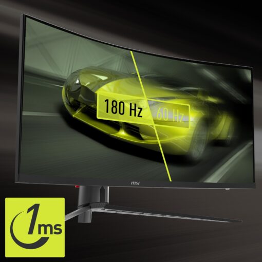 MSI MAG345CQR, 34-inch UWQHD 3440 x 1440 Computer Monitor, 180Hz, HDMI, 1ms, Black - Image 6