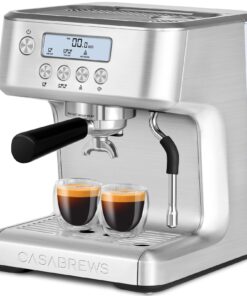 CASABREWS the Ultra Espresso Machine with LCD Display, Powerful Milk Frother and Customizable Brewing Temperature, Provides Barista-Level Lattes and Cappuccinos