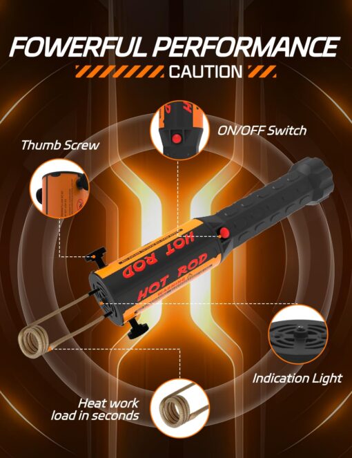 Solary Magnetic Induction Heater Kit - 1100W 110V Induction Bolt Heater with 4 Coil for Rusty Screw Removing, Nut Buster Tool - Image 6