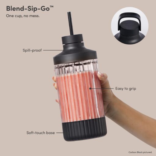 Beast Mega 1200 | Premium Countertop Blender | Smoothies, Shakes, Sauces, Dips, Soups | Blends Ice and Frozen Fruit | XL Vessel | Extra Vessels, Straw System Included | 1200W | (Carbon Black, 120V) - Image 6