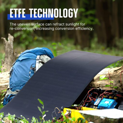 ATEM POWER Monocrystalline Solar Panel Flexible 245° Bendable 100W 12V Portable Solar Charger with Uneven Surfaces Lightweight for RV Tent Roof Boat Cabin Marine Camping - Image 2