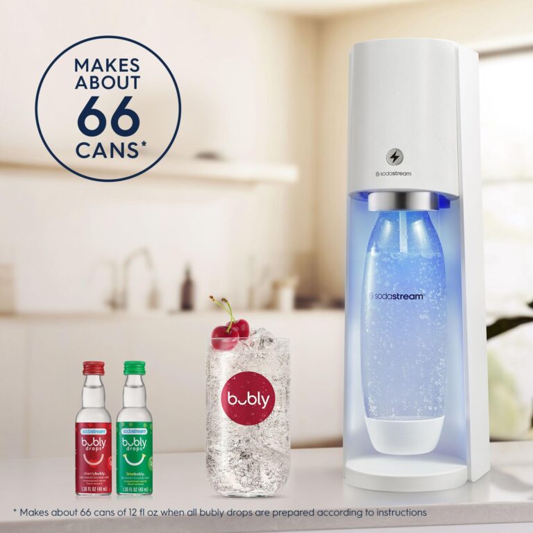 SodaStream E-TERRA Sparkling Water Maker Bundle (White), with CO2, Carbonating Bottles, and bubly Drops Flavors - Image 8