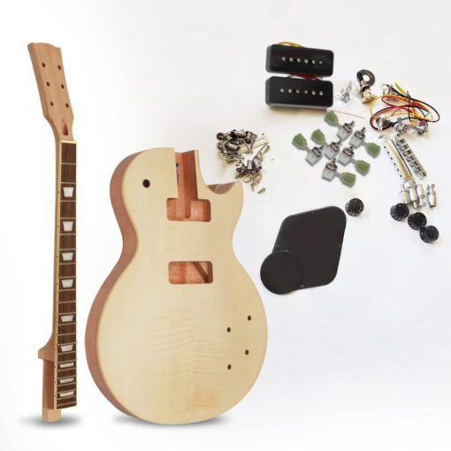 Batking DIY Guitar Kits With P90 Pickup, Build Your Own Unfinished Electric Guitars Project Package with All Accessories (P90 Pickup Guitar KIT)