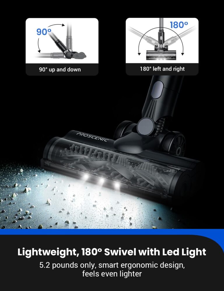 Proscenic Vacuum Cleaners,P11 Mopping Wet Dry Cordless Vacuum and Mop Combo All in one,High Suction Lightweight Stick Vacuum with LED Display,Long Runtime Ease of use Vacuum for Pet Hair(Grey) - Image 3