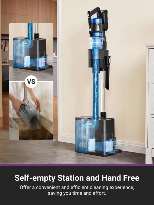 Eureka Cordless Vacuum Cleaner, Vacuum Cleaner for Home Rechargeable, Lightweight Stick Vacuum for Hardwood and Pet Hair, Blue w/Clean Station, NEC490BL - Image 5