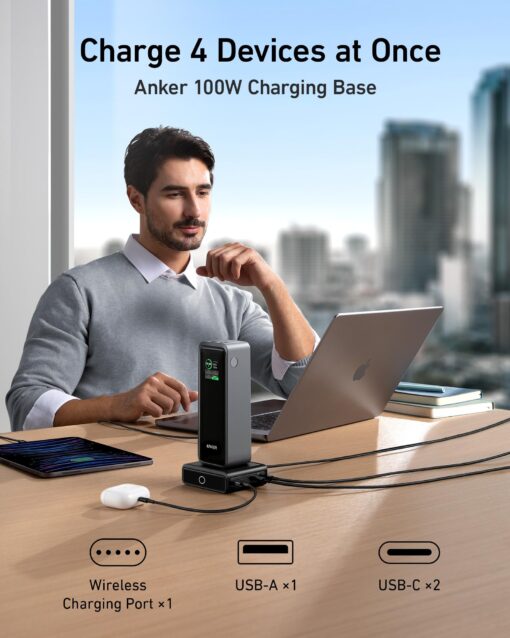 Anker Prime Power Bank, 27,650mAh 3-Port 250W Portable Charger for Travel, TSA-Approved, Smart App, for MacBook Pro/Air, iPhone 16/15/14 Series, Samsung, Laptops, and More - Image 3