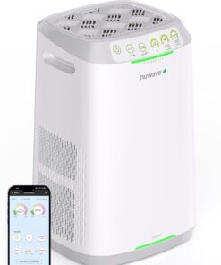Nuwave Oxypure Zero E500 Air Purifier with Washable Reusable Filters for Large Room | Smart Air Cleaners 99.9% Removal 0.1 Micron Particles | Sleep Mode, 6 Fan Speed & Timer, App Control