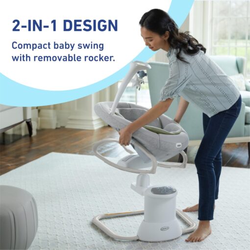 Graco Soothe My Way with Removable Rocker, Madden - Versatile Baby Swing & Portable Rocker - Image 2
