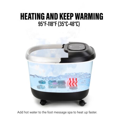 LITE DELIGHT Luxury All in One Foot Spa - Motorized and Heated Massager - Enjoy The Same Foot Spa at Home Heat, Bubble Jets, Pedicure Stone, Motorized Massage Roller to Relieve Feet Stress - Image 4