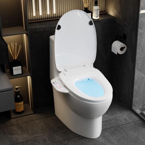 LALAHOO Electric Bidet Toilet Seat with Side Panel, Elongated Heated Toilet Seat with Instant Warm Water & Dryer, Multiple Spray Modes, Japanese Toilet Seat - Image 3