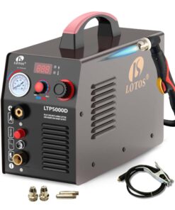 LOTOS LTP5000D Plasma Cutter, 2024 Upgraded 5/8" 16mm Clean Cut 3/4" 20mm Severance Cut 50A Non-Touch Pilot Arc Plasma Metal Cutter Machine, Plasma Cutting Equipment, Dual Voltage 120V or 240V, Brown