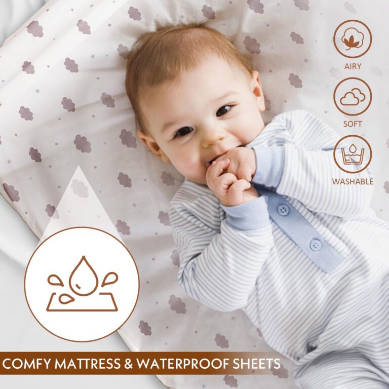 Hichangto Baby Bassinet,Rocking Bassinet with Waterproof Sheet,3 in 1 Baby Bassinets Bedside Sleeper,6 Height Adjustable Bedside Bassinet for Newborn(Grey) - Image 6