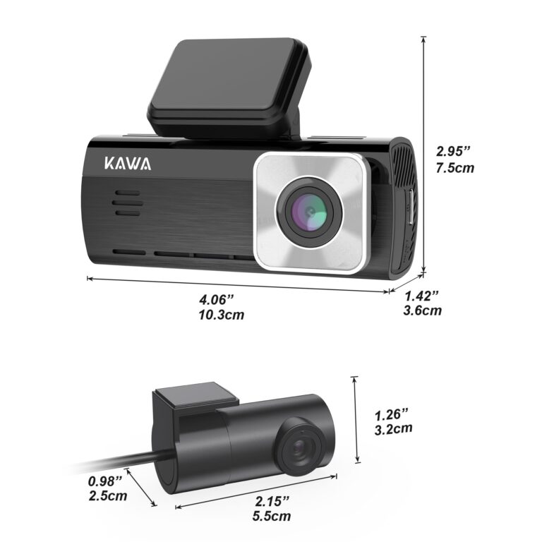 KAWA 4K Dash Cam Front Rear, AI-ISP Night Vision, Free 64GB Card, 4K+1080P Dual WiFi Dash Camera for Cars with Sony STARVIS, GPS and Speed Dashcam, 3.16” IPS Screen, G-Sensor, AI 24H Motion Detection - Image 3
