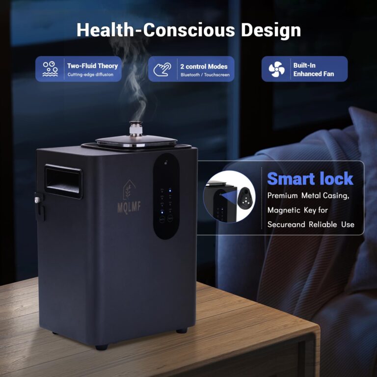 MQLMF HVAC Scent Diffuser Whole House System - 4500 Sq Ft,Ultra Quiet,Metal,Safety Lock,Bluetooth App,Hotel Commercial Collection Diffuser Machine - Black - Image 4