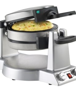Cuisinart Breakfast Express Flip 1 Side Belgian Waffle & 1 Side Omelet Maker, Stainless Steel WAF-B50