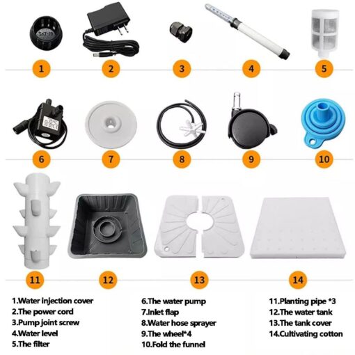 15 Floors 45 Plants Sites Indoor Vertical Gardening Grow Kit, Hydroponics Tower Garden for Indoor Herbs, Fruits and Vegetables 42x42x154cm - Image 2
