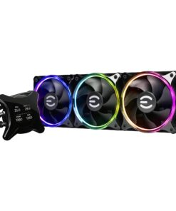 EVGA CLCx 360mm All-in-One LCD CPU Liquid Cooler, 3X 120mm PWM ARGB Fans, Intel, AMD, 5 YR Warranty, 400-HY-CX36-V1
