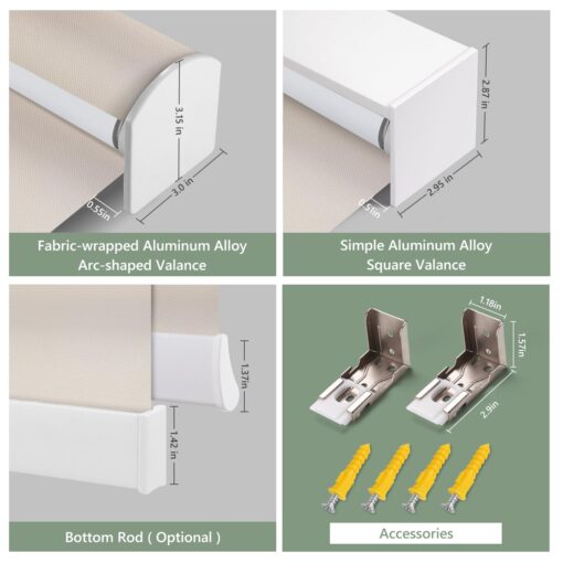 Motorized Blinds with Remote (23-95 inches) Window Roller Shade Wireless Rechargeable Motor Popular Full Blackout Sunshine Fabric for Office and Home Customize Size (82006D) - Image 4