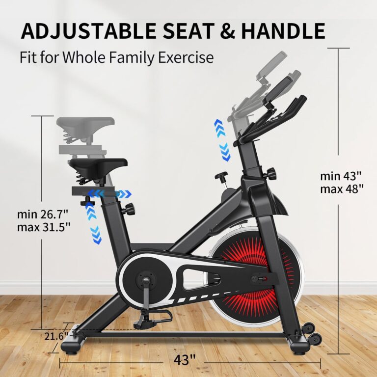 UPREIGN Indoor Cycling Bike - Adjustable Resistance Stationary Bike for Home Exercise, Indoor Cycling Bike with Smartphone Holder, LCD Display and Heart Rate Monitor, Blue - Image 7