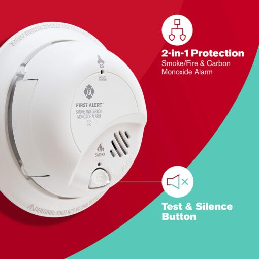 FIRST ALERT BRK SC9120B-3 Hardwired Smoke and Carbon Monoxide (CO) Detector with Battery Backup, White, Pack of 3 - Image 7