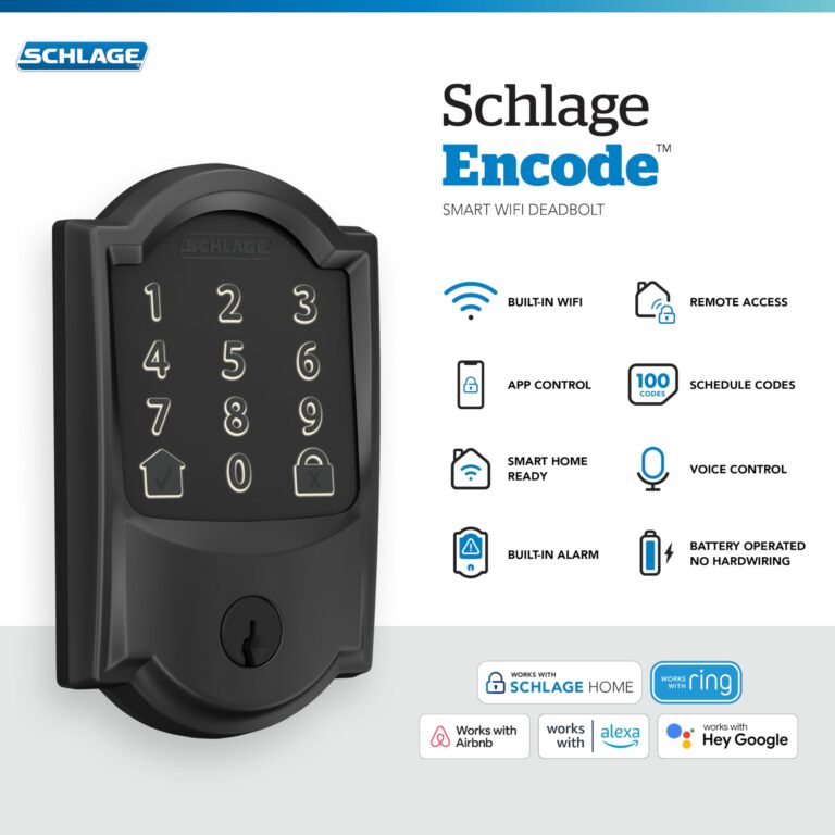 SCHLAGE BE489WB CAM 622 Encode Deadbolt Smart Lock | WiFi Touchscreen Keypad, Matte Black - Image 11