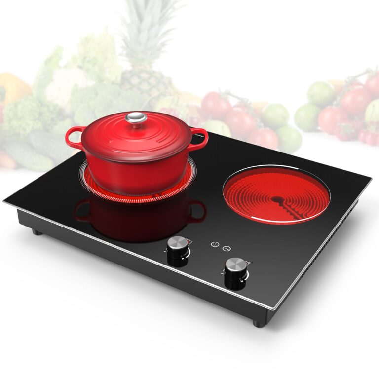 GIHETKUT Electric Cooktop,3000W Built-in & Countertop Electric Burner,Stove Top with10 Heating Level, Timer & Kid Safety Lock, LED Knob Touch Control 2 Burner Cooktop (No Plug) - Image 2