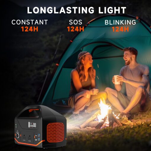 Bailibatt Portable Power Station 600W,293Wh Portable Generator for Home Use, Quiet Generator for Camping Travel Emergency CPAP Survival Backup Outdoor Apartment,100W PD & 110V Pure Sine Wave AC Outlet - Image 4