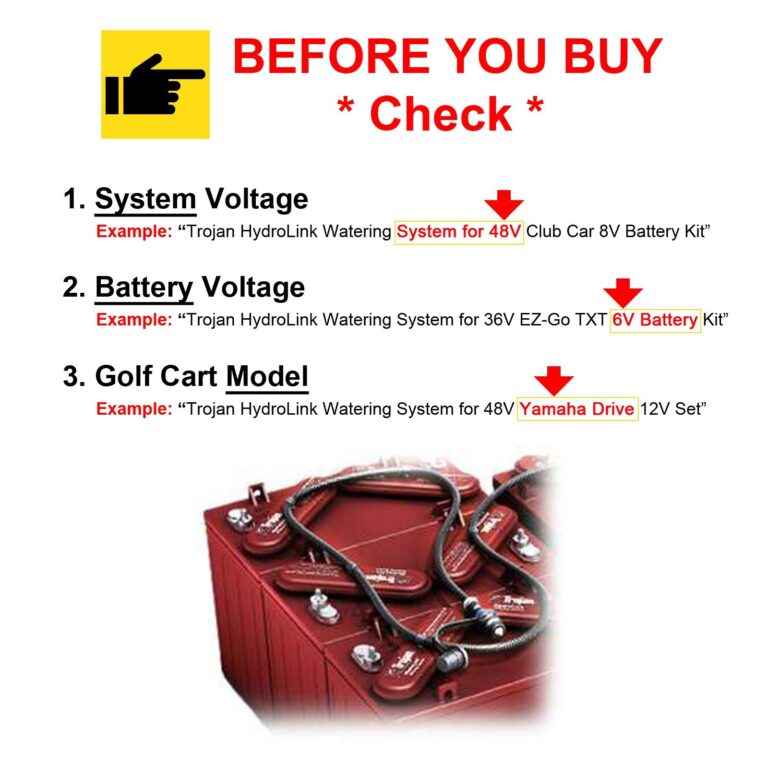 Trojan HydroLink Watering System for 48V Club Car 8V Battery Kit - Image 7
