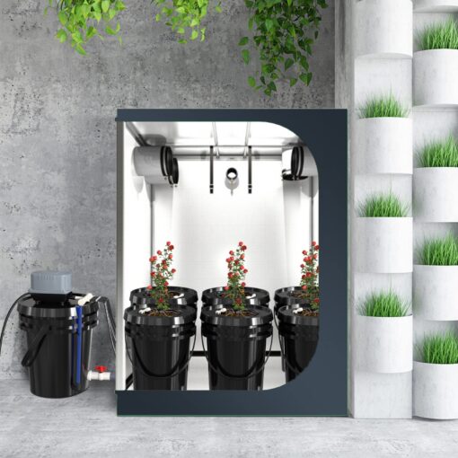 RDWC Top Feed Drip Hydroponics Systems 6 Buckets + Reservoir, Recirculating Deep Water Culture Hydroponic Bucket System, 5 Gallon Hydroponics Grow System Kit with Water Pump, Air Pump - Image 4