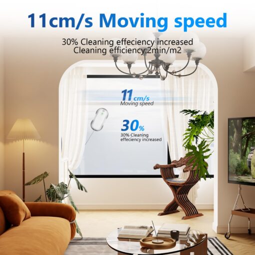 Tosima W5 Window Cleaning Robot, Dual Direction Auto-Spray Smart Window Cleaner with Triple Safety System, Smart Navigation, Remote Control, for All Smooth Surfaces, with 8 Rags, White - Image 5