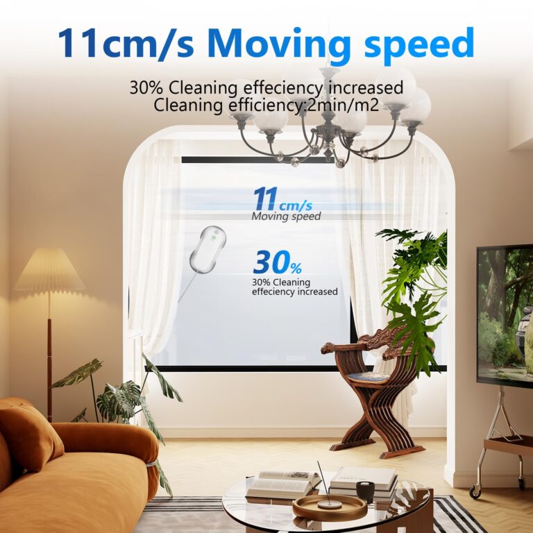 Tosima W5 Window Cleaning Robot, Dual Direction Auto-Spray Smart Window Cleaner with Triple Safety System, Smart Navigation, Remote Control, for All Smooth Surfaces, with 8 Rags, White - Image 5